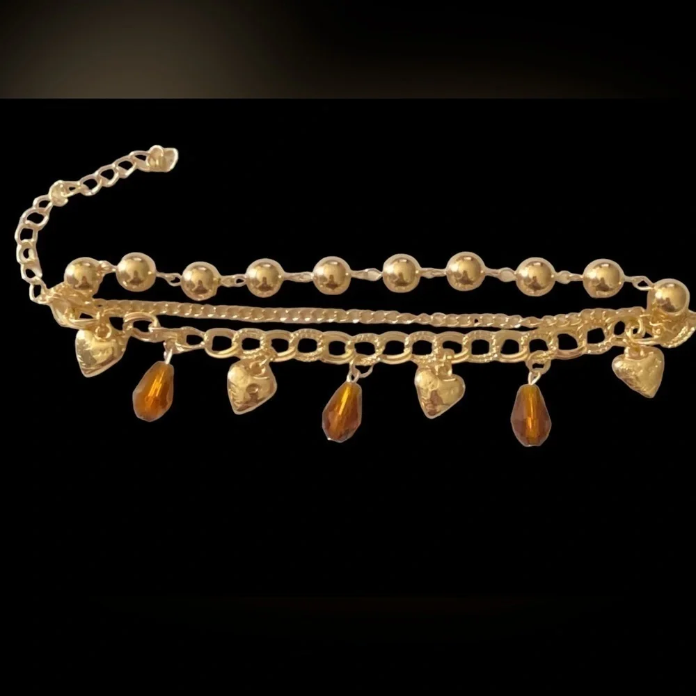 BOUTIQUE-GOLD TONE BRACELET-3 STRAND